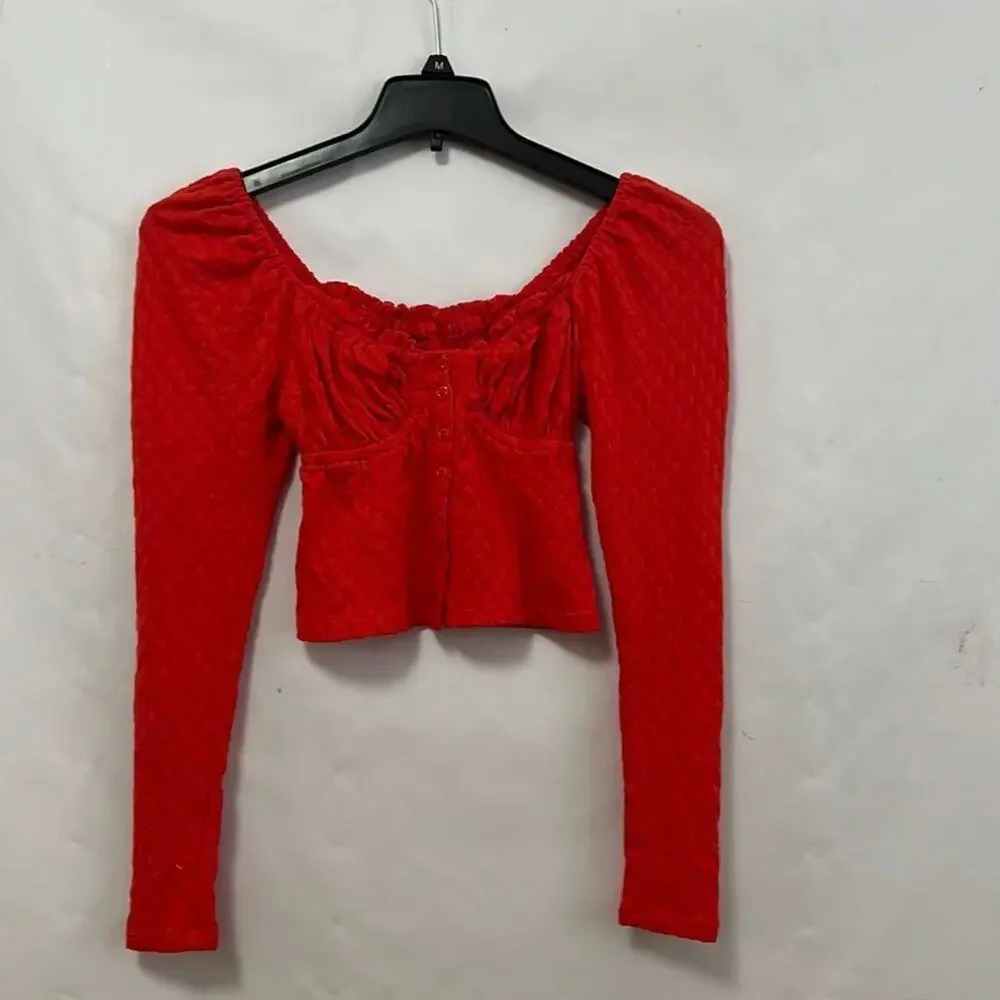 FREE PEOPLE ANTHROPOLOGIE LADY BUG LONG‎ SLEEVE SHIRT SIZE XS